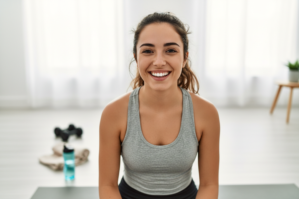 Beginner athlete smiling proudly after completing a workout