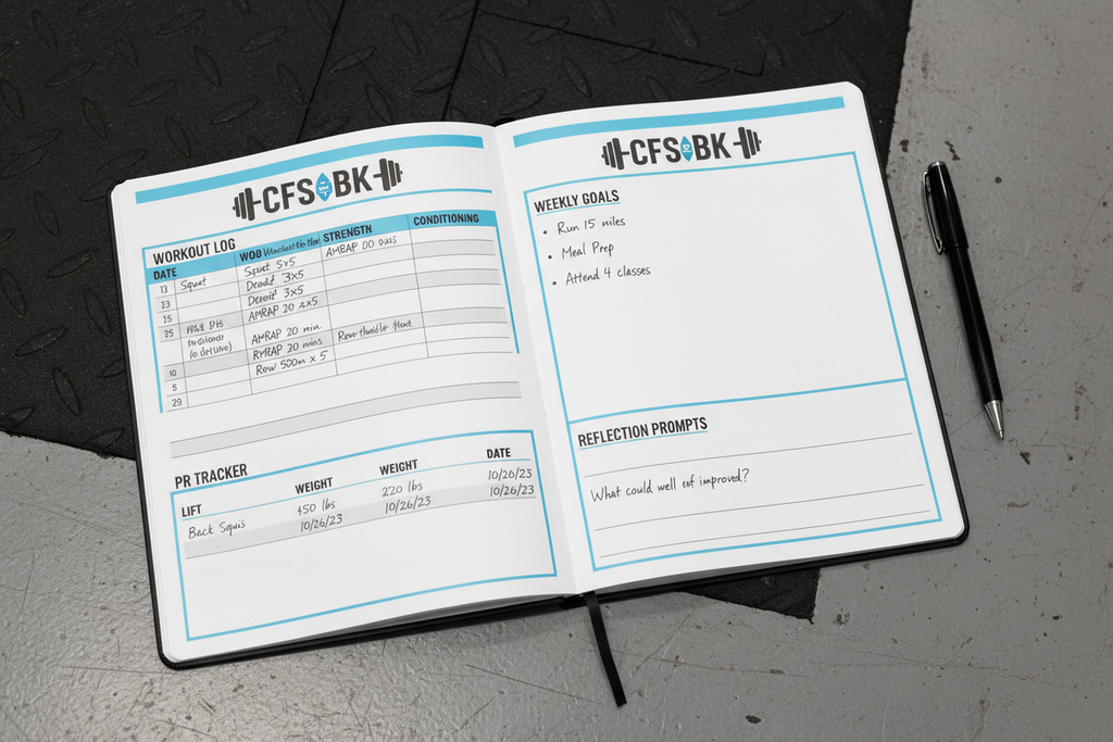 CFSBK 12-Week Training Log open journal mockup